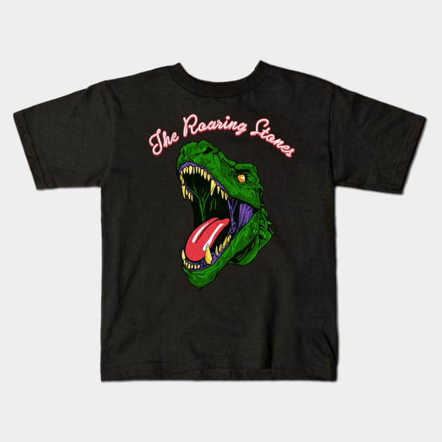 Rock & Roll Music Concert Festival Band T-Rex Dinosaur Kids T-Shirt by KsuAnn